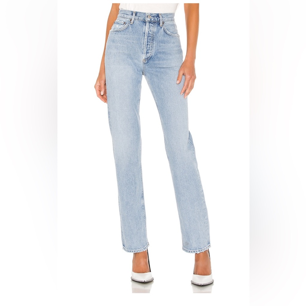 Agolde Blue Straight Leg Jeans (Lana)